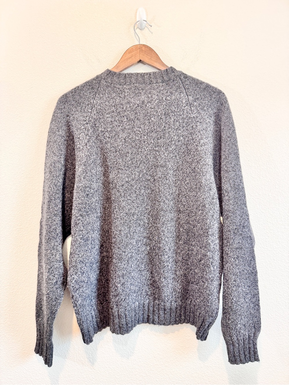 Vtg GAP Factory Shetland Wool Sweater Grunge Normcore Grandpa Core Gray M H46 - Picture 7 of 8